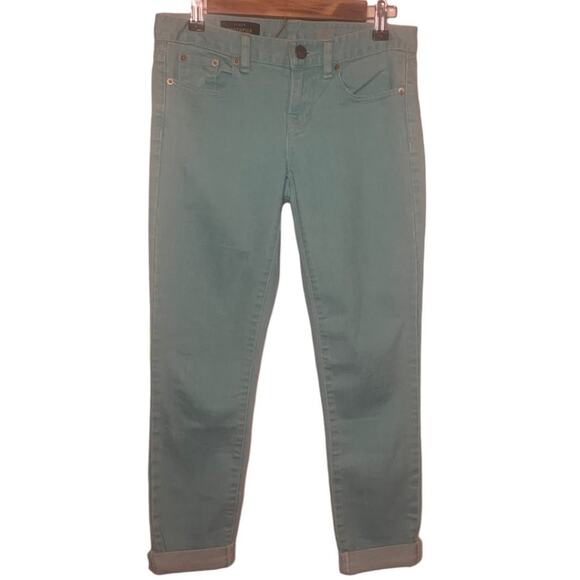 J.Crew Jeans Women's Sz 25 Mint Green Toothpick Skinny Ankle Length - Picture 1 of 5